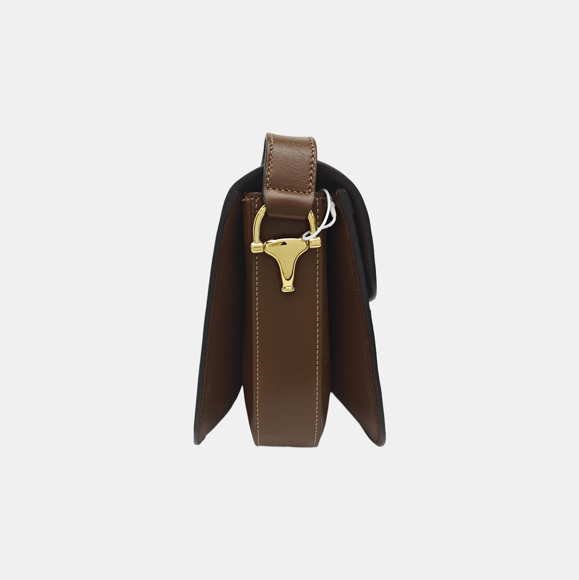Horsebit 1955 Medium Monogram Coated Canvas Beige
