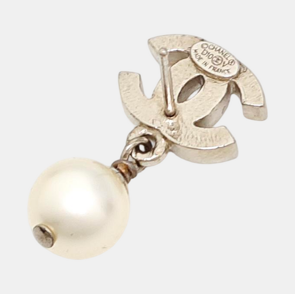 CC Logo Metal Silver Earrings