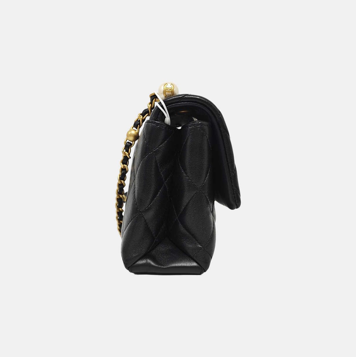 Quilted Lambskin Shoulder Bag Mini Black