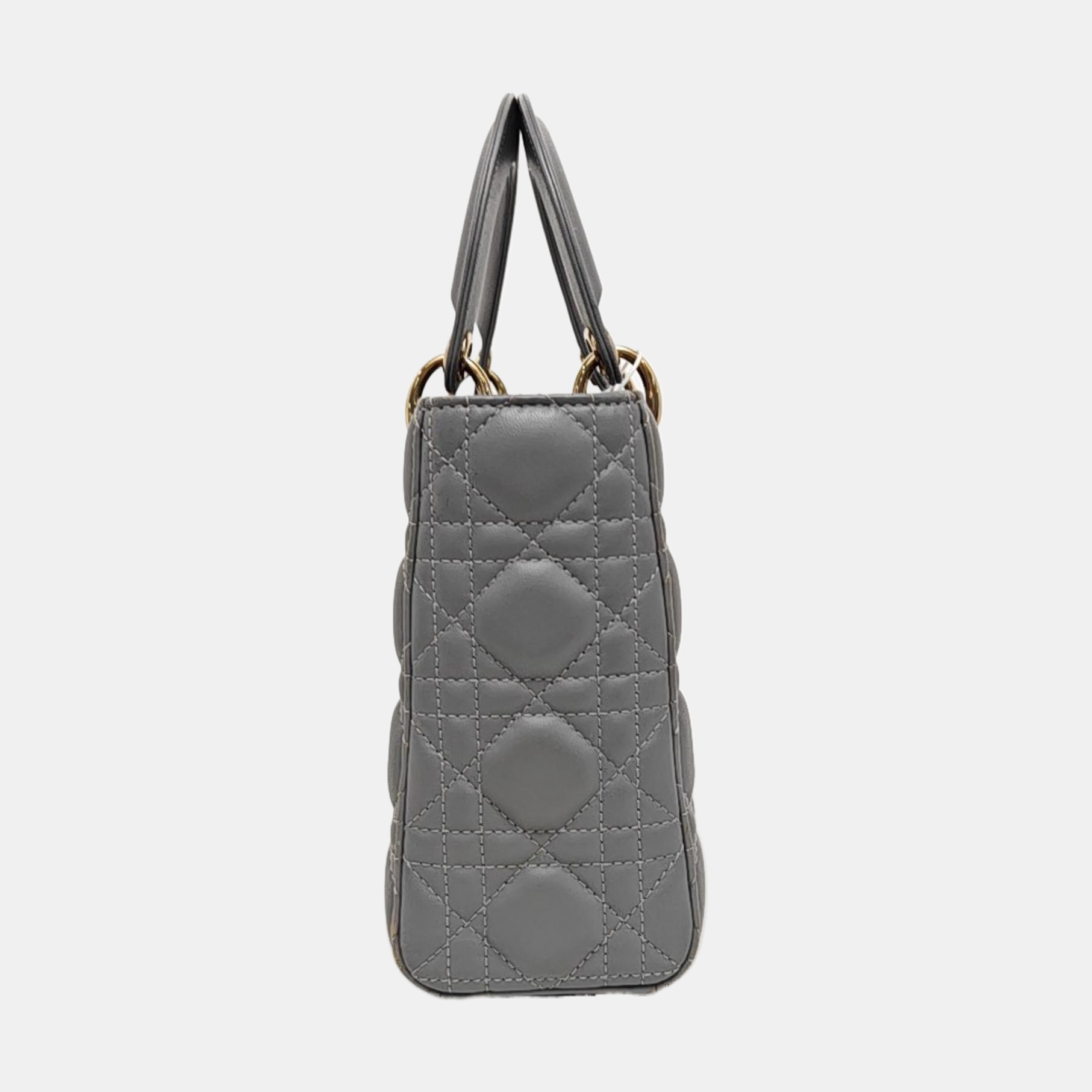 Lady Dior Small Cannage Lambskin Gray
