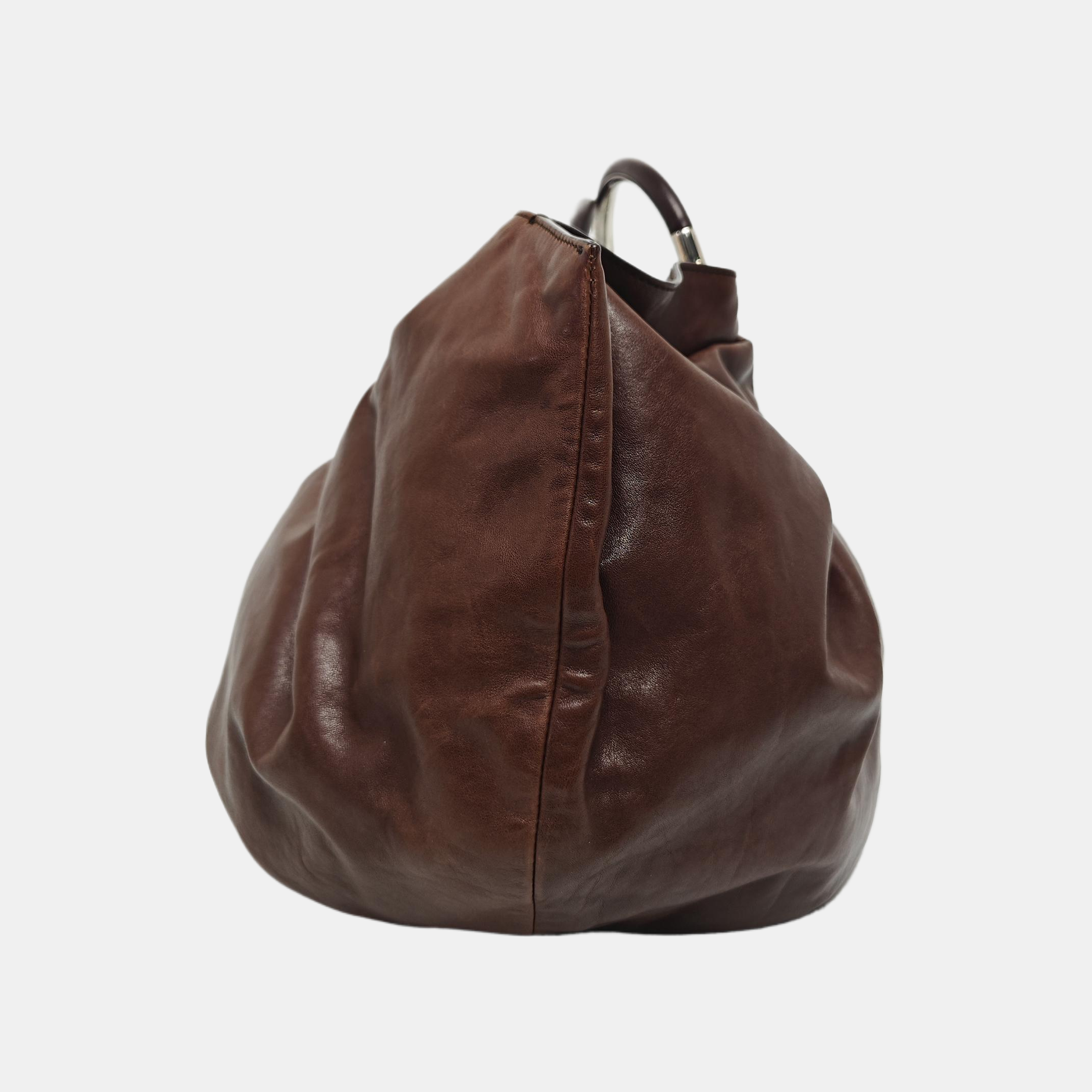Calfskin Top Handle Bag Brown