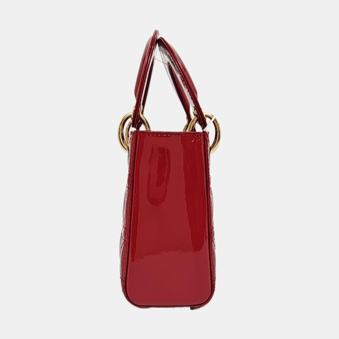 Lady Dior Mini Cannage Patent Leather Red