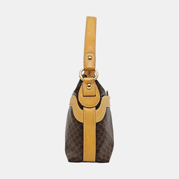 Coated Canvas Shoulder Bag Brown