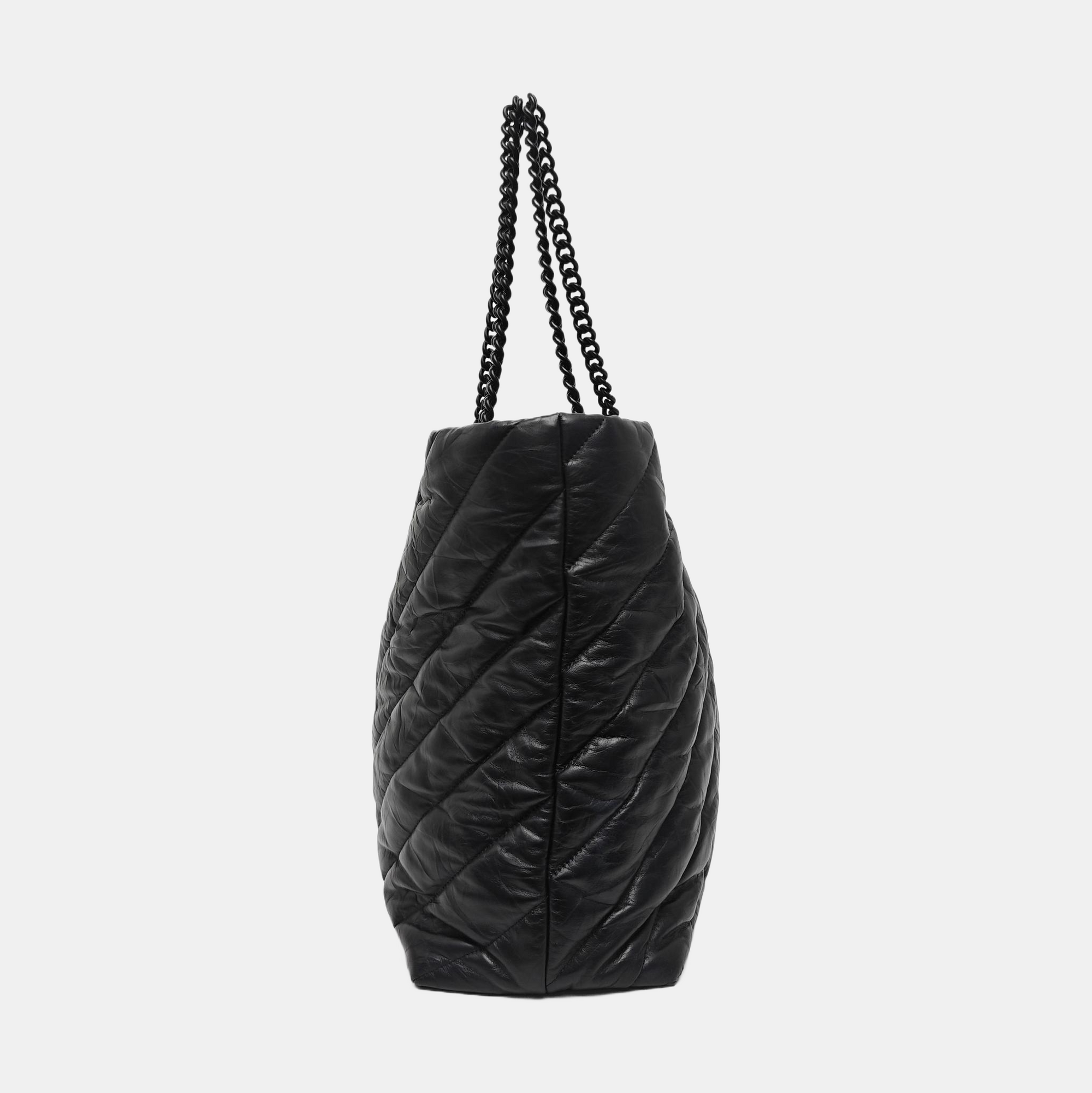Crush Large Quilted Calfskin Black