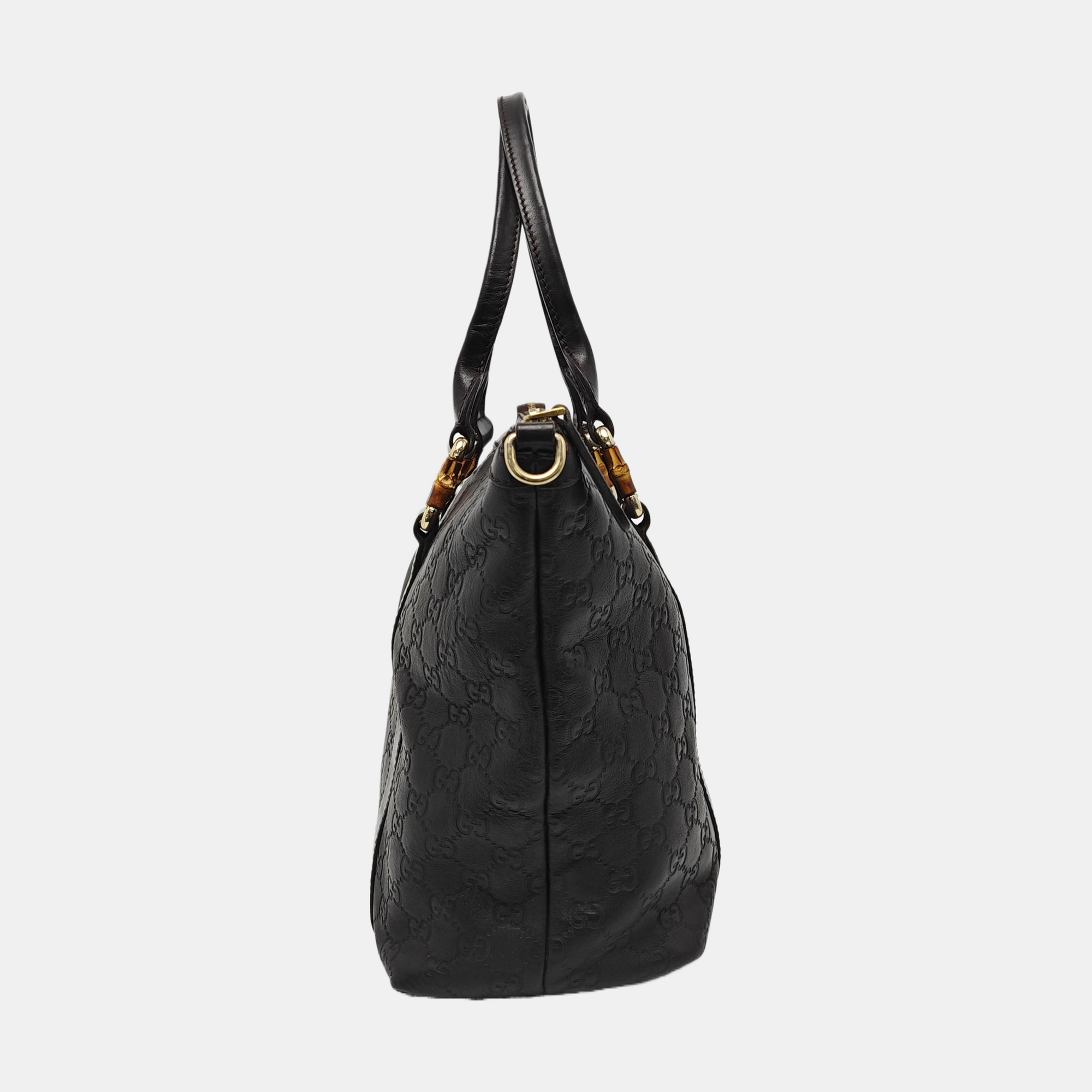 Monogram Calfskin Top Handle Bag Brown