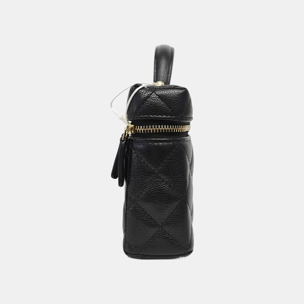 25C Quilted Grained Calfskin Black