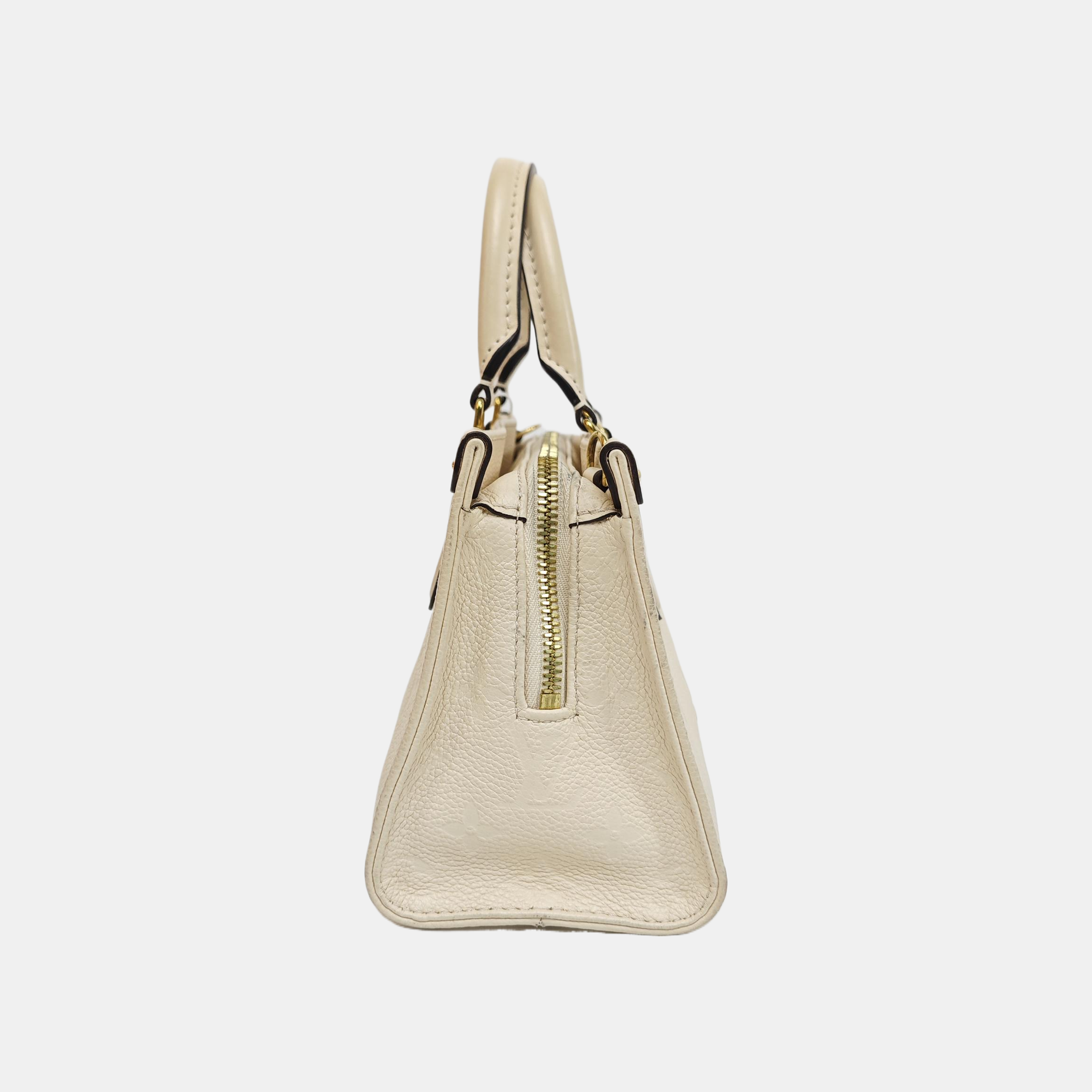 ONTHEGO EAST WEST PM Monogram Calfskin White