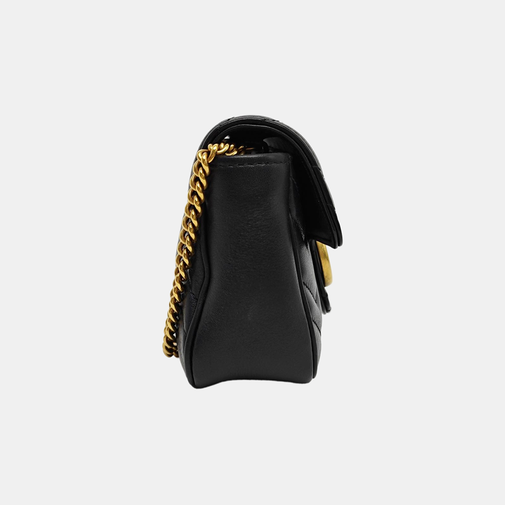 GG Marmont Mini Quilted Calfskin Black