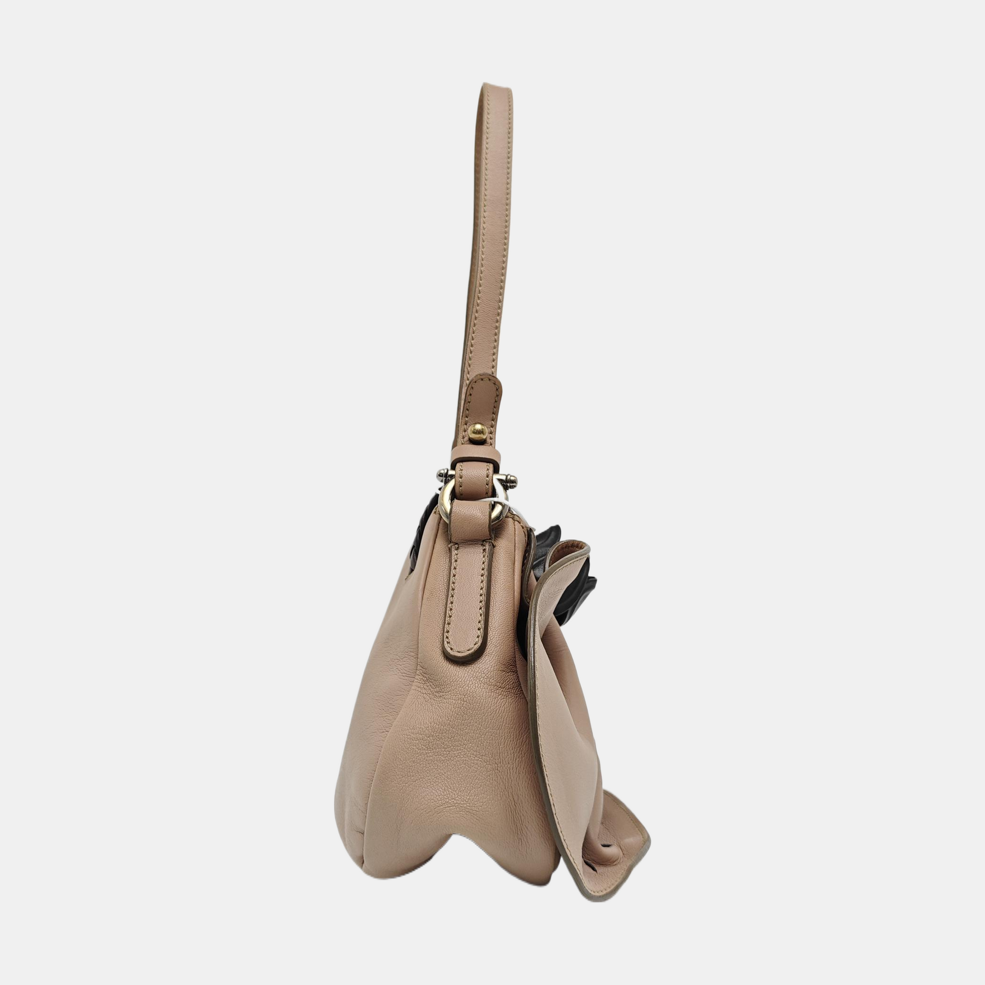 Leather Top Handle Bag Pink