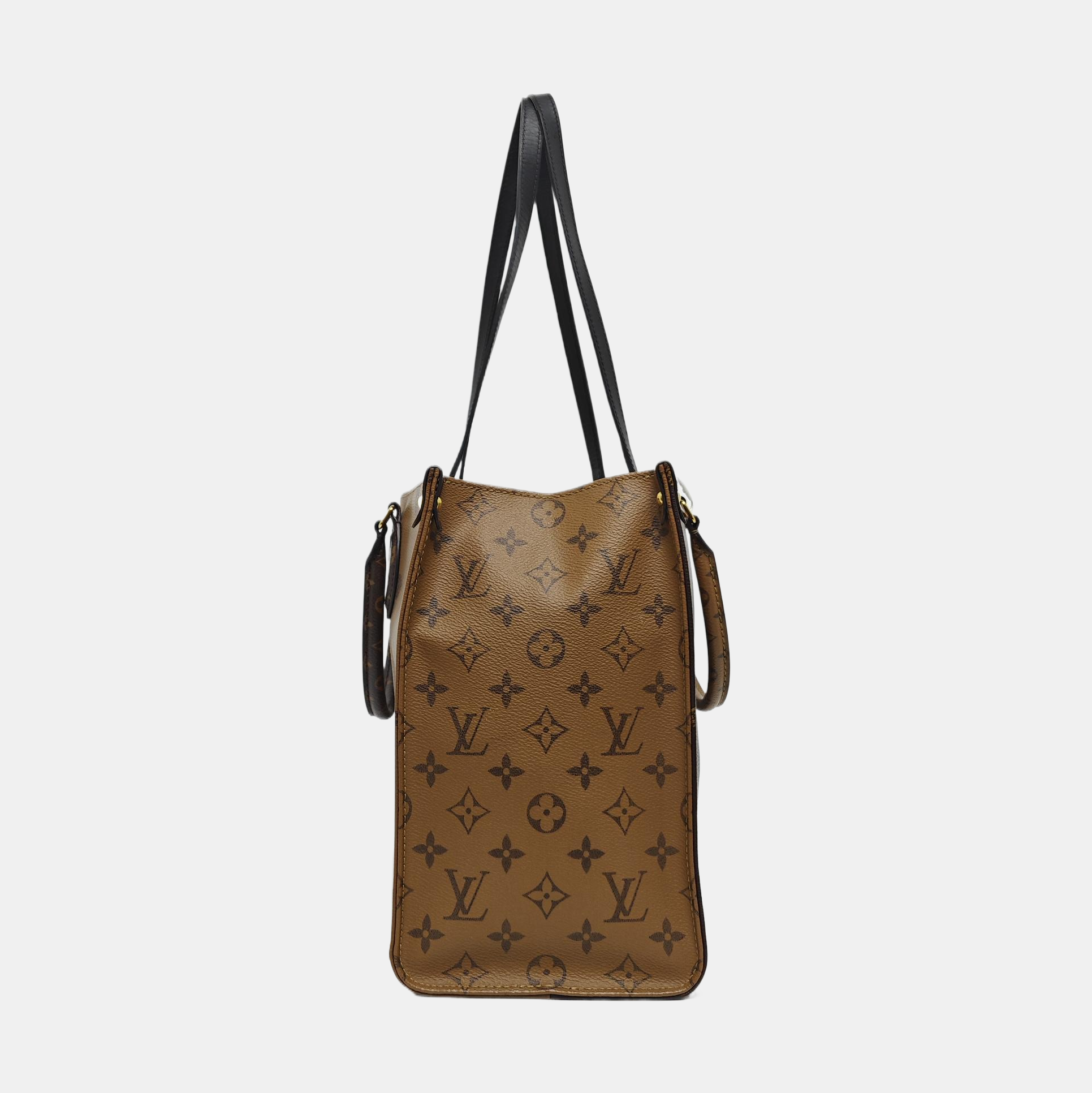 Authenticated pre-owned  ONTHEGO MM Monogram Coated Canvas Brown - Tote Bag at Looply