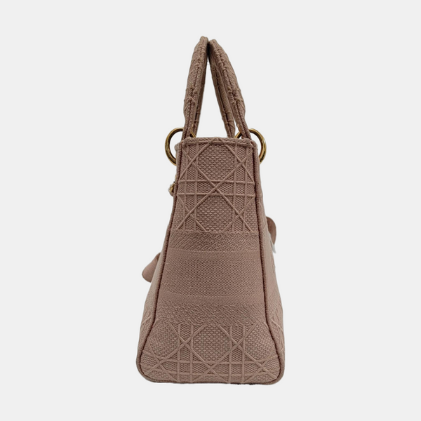Lady D-Lite Medium Cannage Canvas Pink
