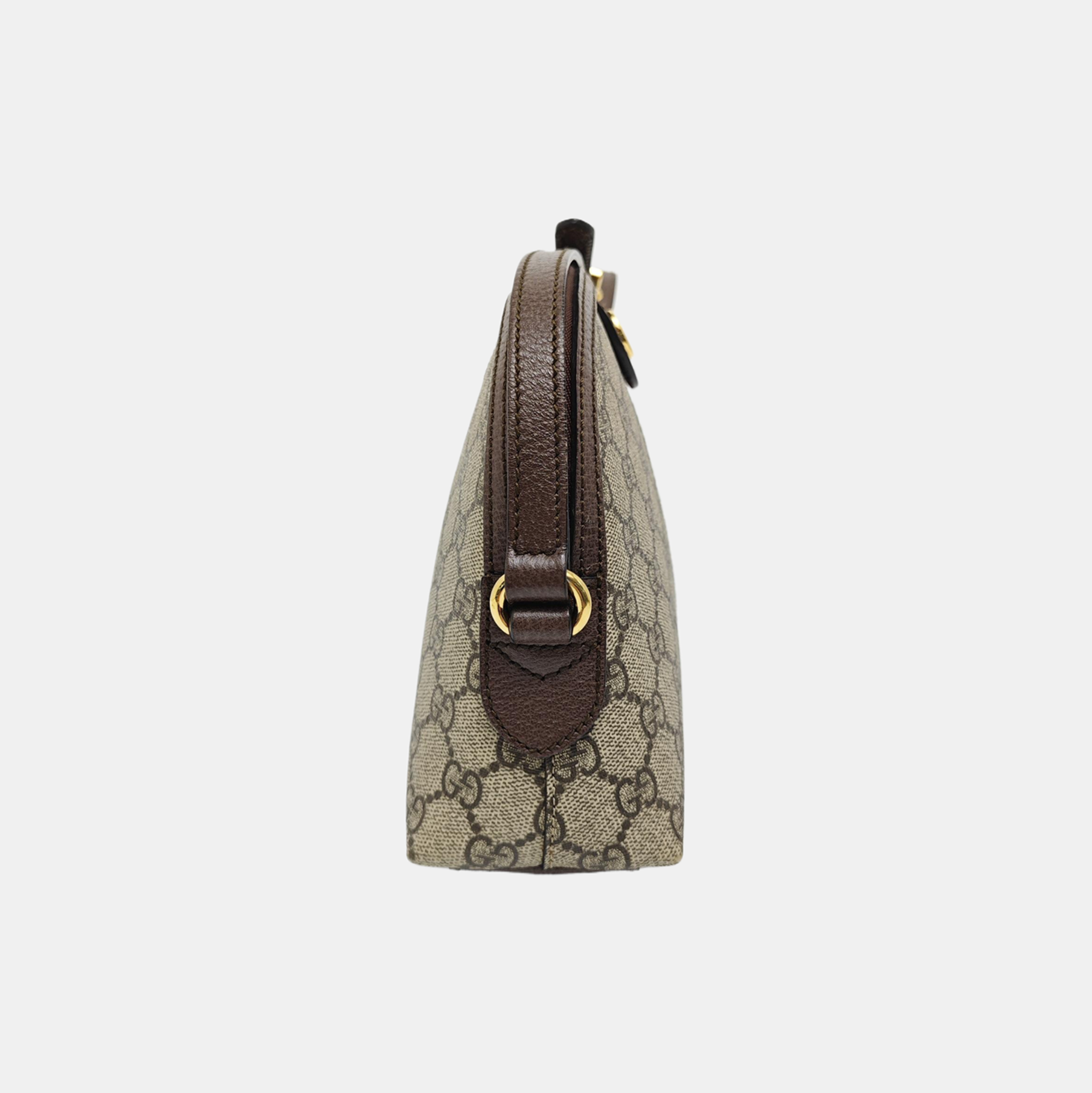 Ophidia Small Monogram Coated Canvas Beige