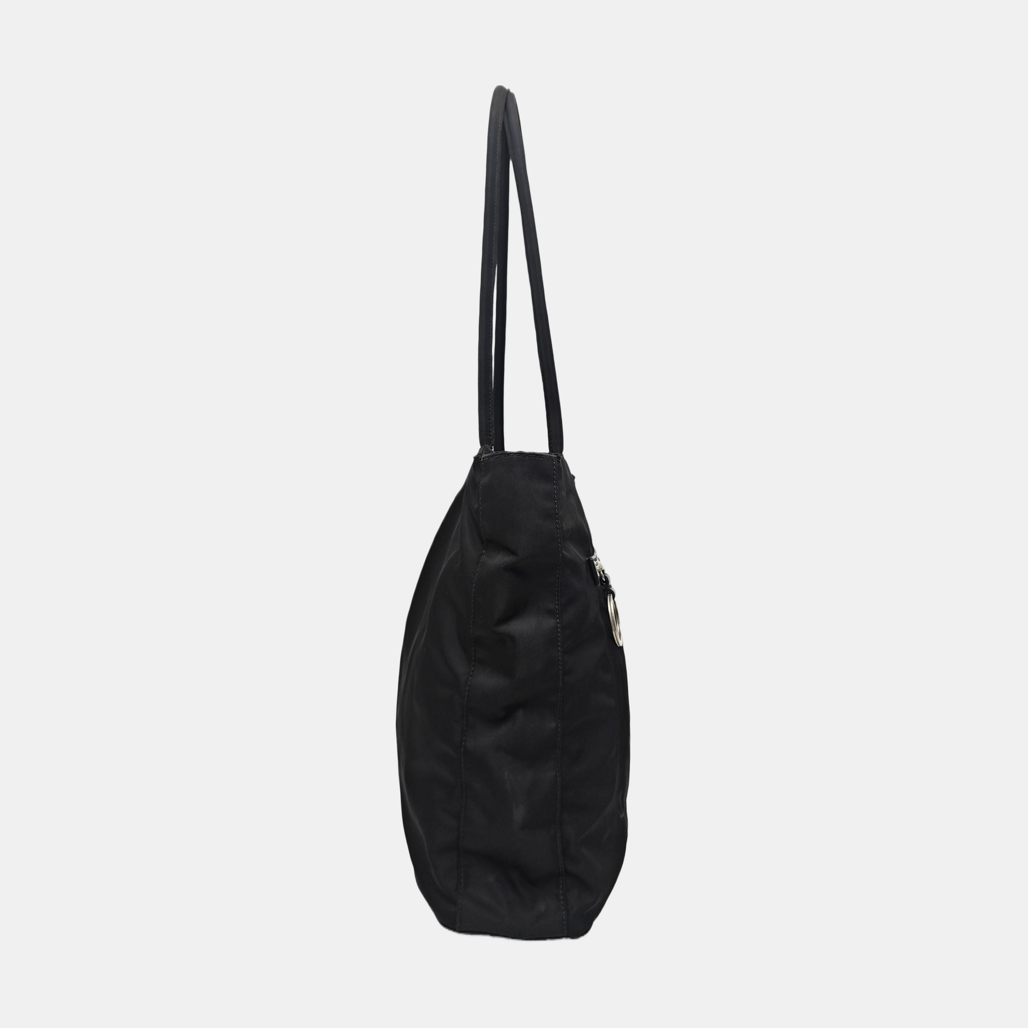 Nylon Top Handle Bag Black