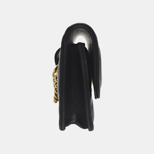 Quilted Lambskin Shoulder Bag Black