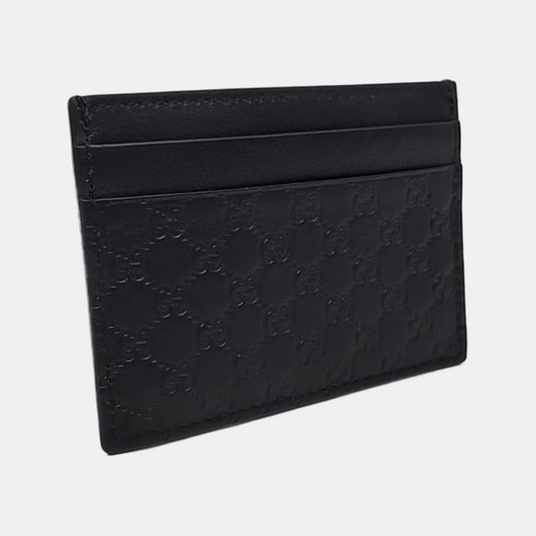 Authenticated pre-owned  Microguccissima Monogram Canvas Black Card Holder - Card Holder at Looply