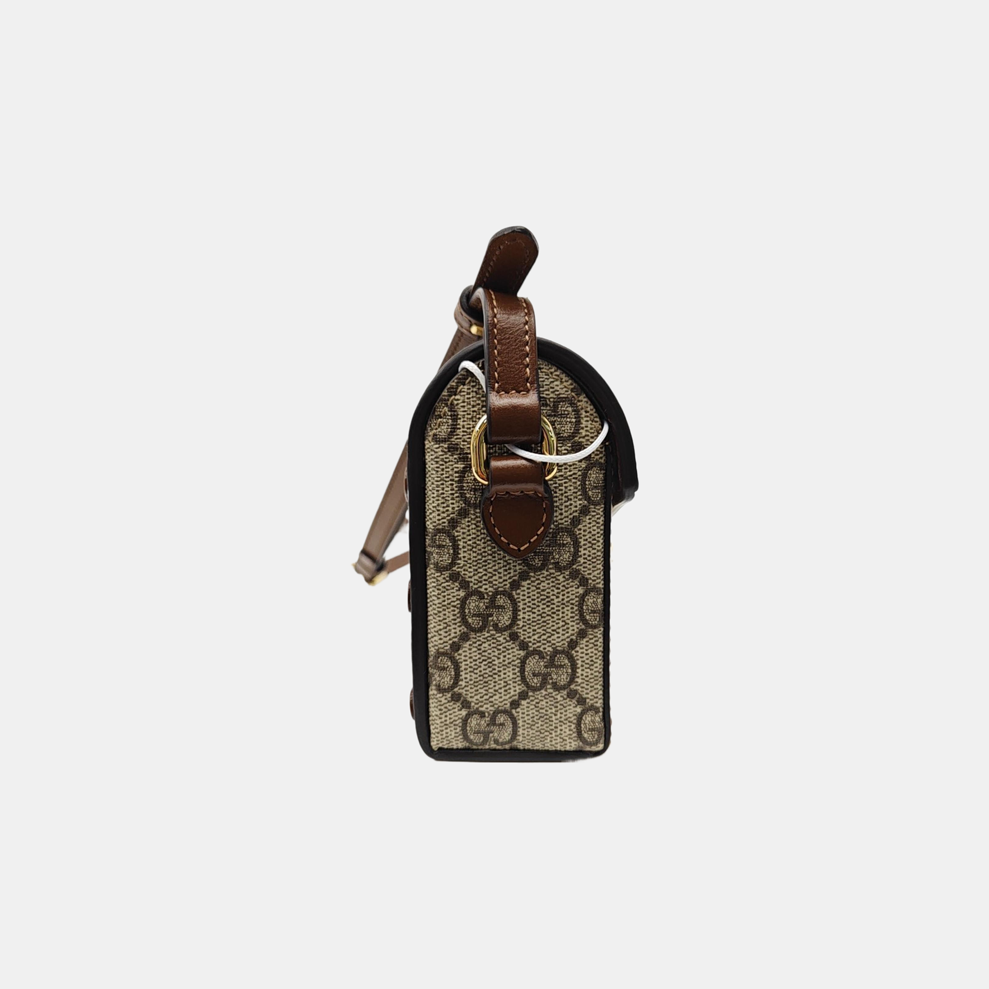 Horsebit 1955 Mini Monogram Coated Canvas Beige