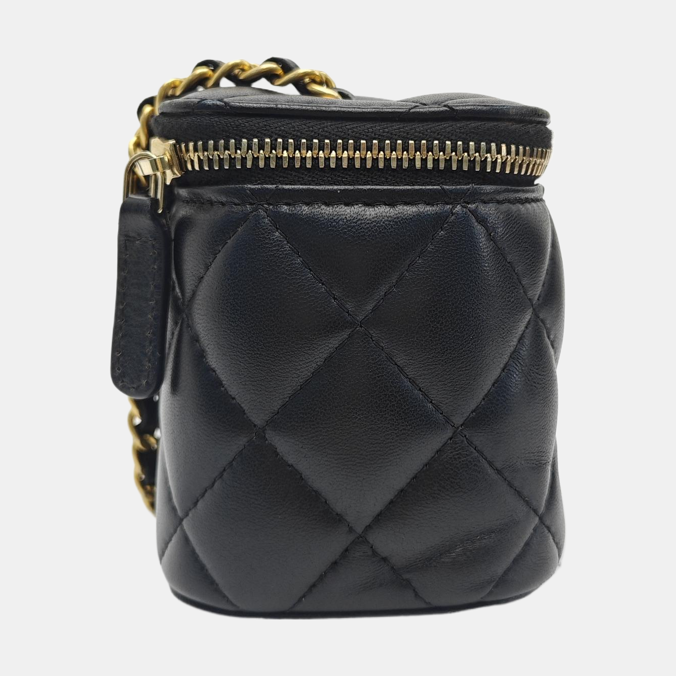 VANITY CASE Mini Quilted Lambskin Black
