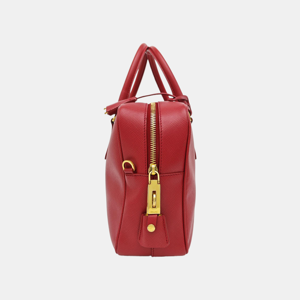 Saffiano Calfskin Shoulder Bag Red