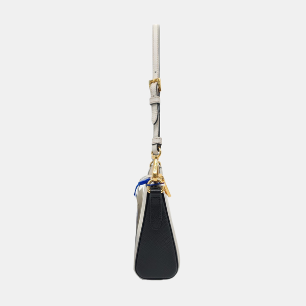 Saffiano Calfskin Top Handle Bag White