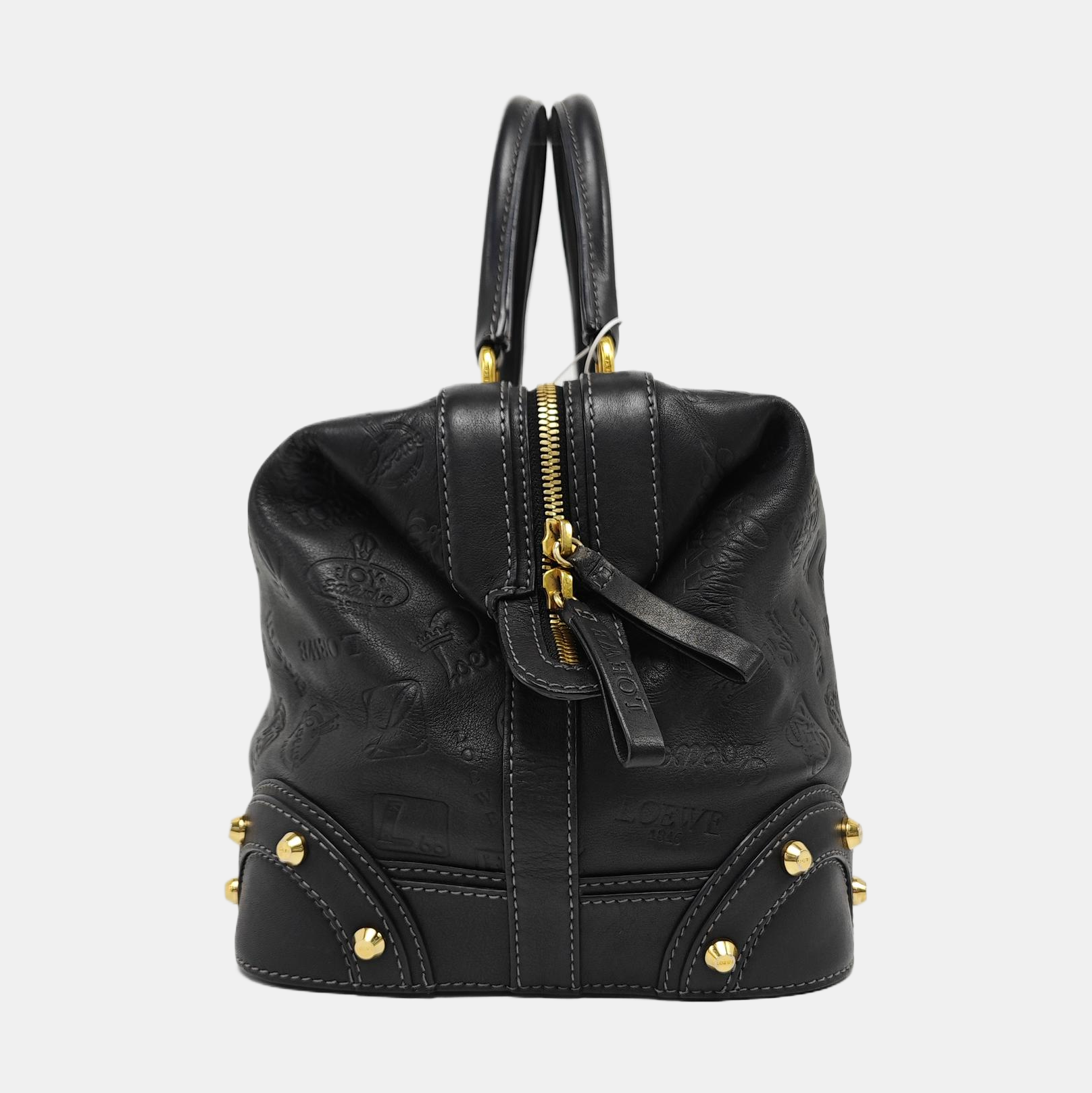 Calfskin Top Handle Bag Black