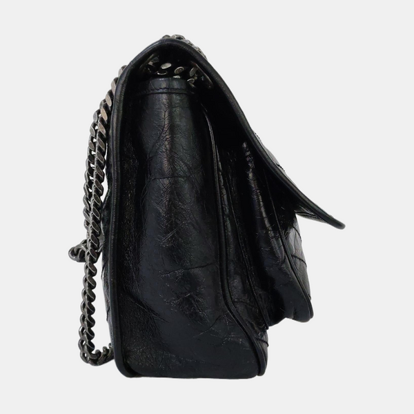 NIKI Medium Chevron Calfskin Black
