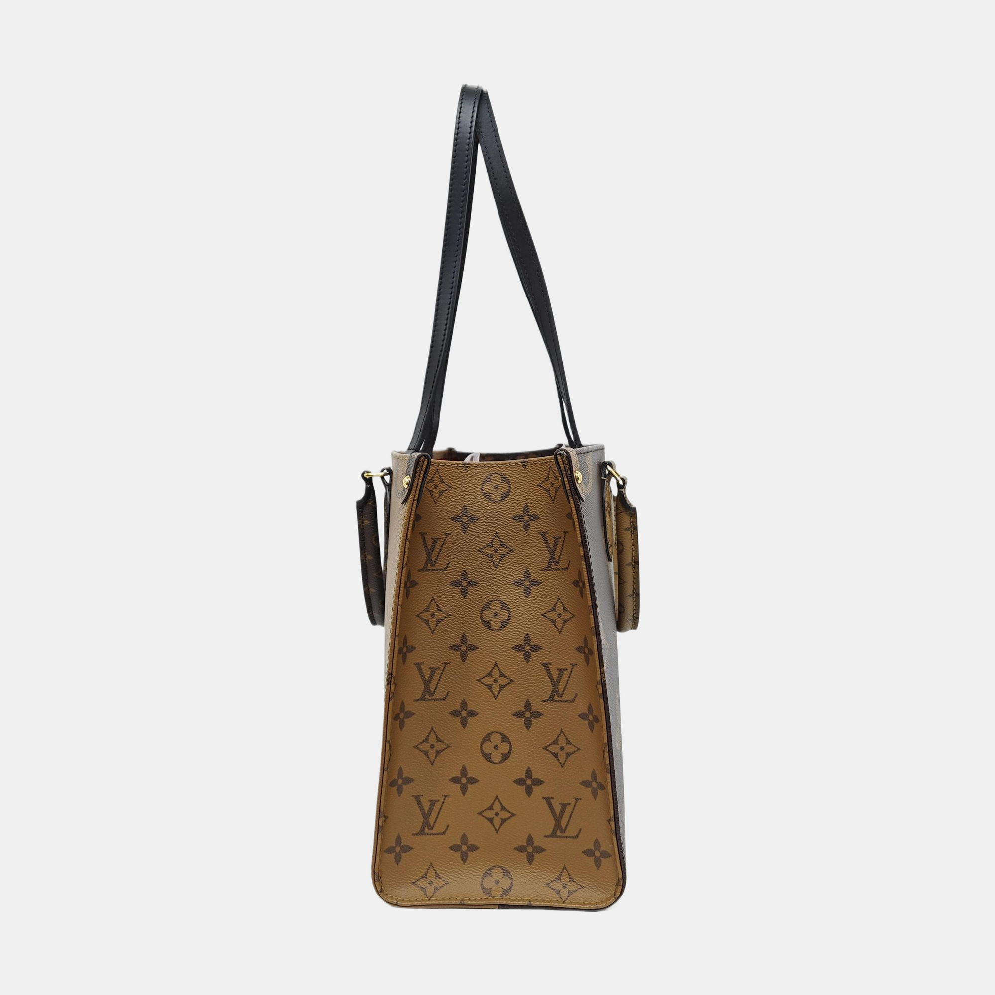 ONTHEGO MM Monogram Coated Canvas Brown