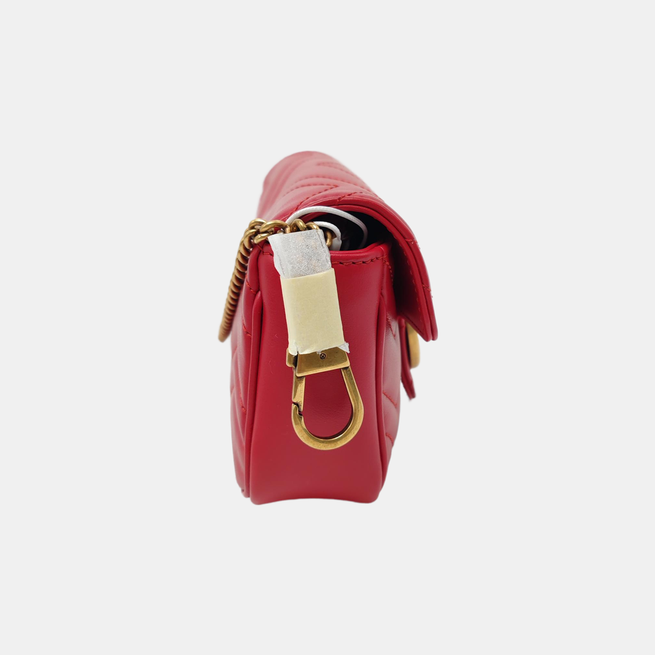 Authenticated pre-owned  GG Marmont Mini Quilted Calfskin Red - Shoulder Bag at Looply