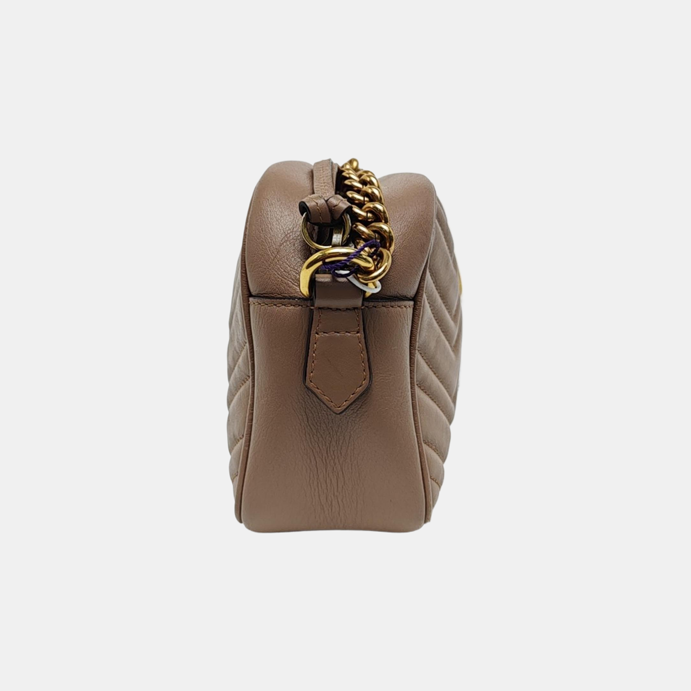 GG Marmont Small Quilted Calfskin Beige