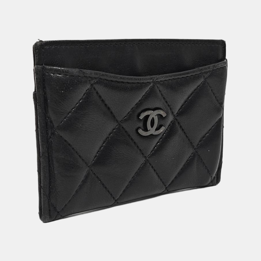 CLASSIC FLAP Quilted Lambskin Black Card Holder