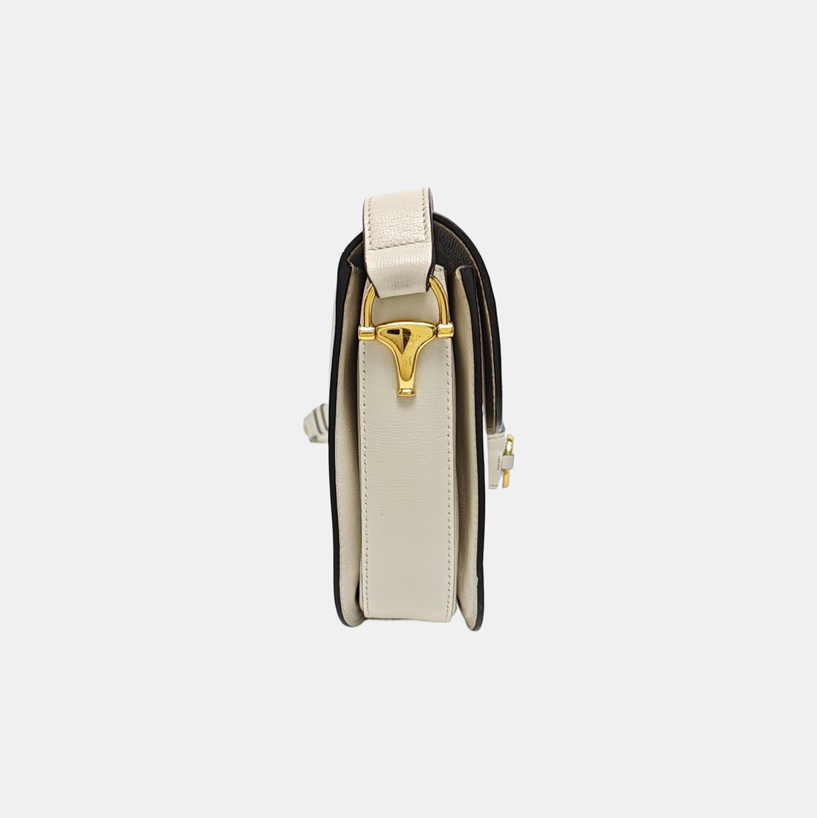 Authenticated pre-owned  Horsebit 1955 Small Calfskin White - Shoulder Bag at Looply