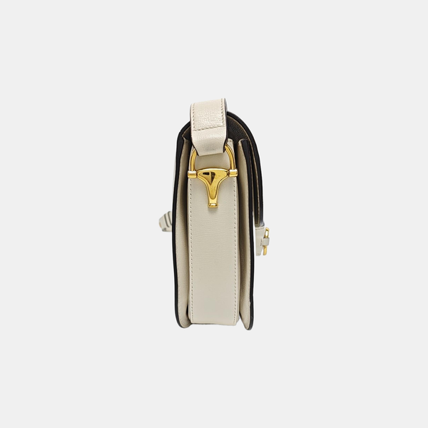 Authenticated pre-owned  Horsebit 1955 Small Calfskin White - Shoulder Bag at Looply