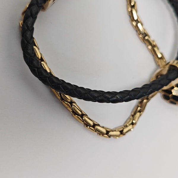 SERPENTI Brass Black Bangle