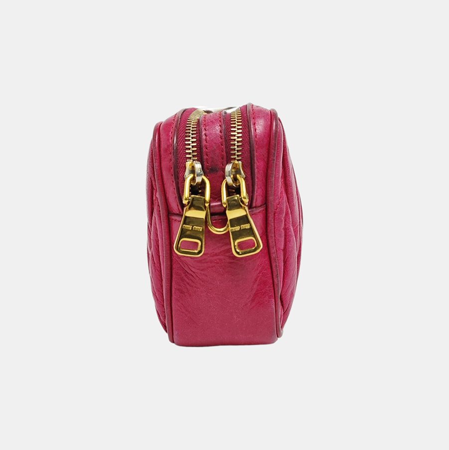 Quilted Lambskin Shoulder Bag Red