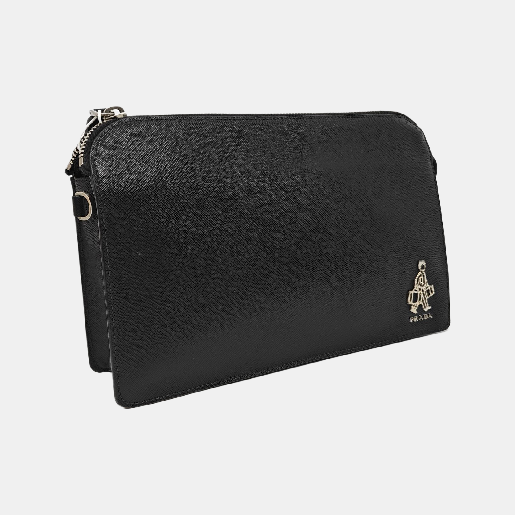Saffiano Calfskin Clutch Black