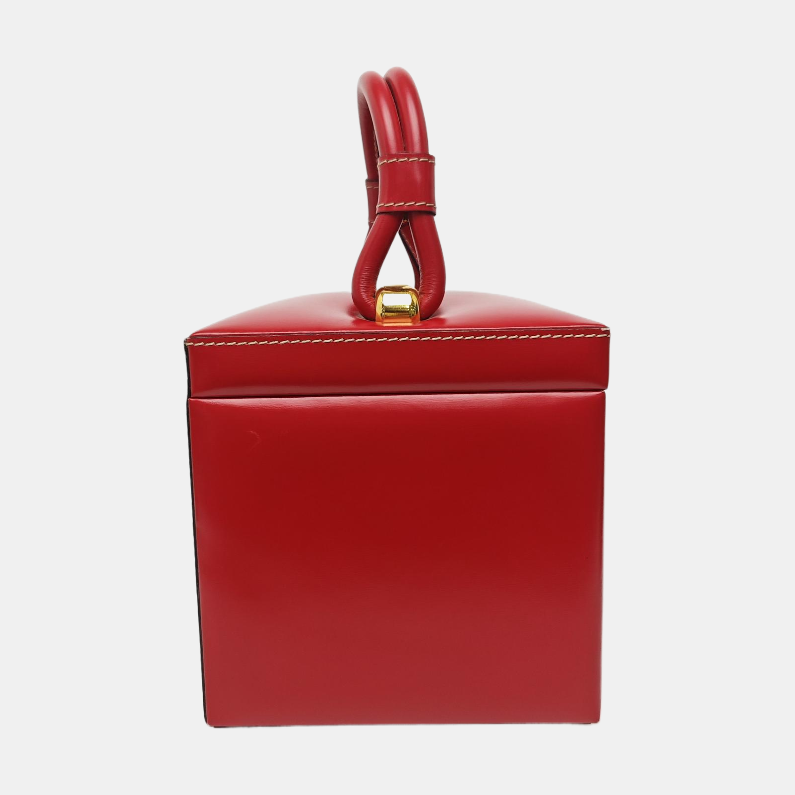 Calfskin Top Handle Bag Red