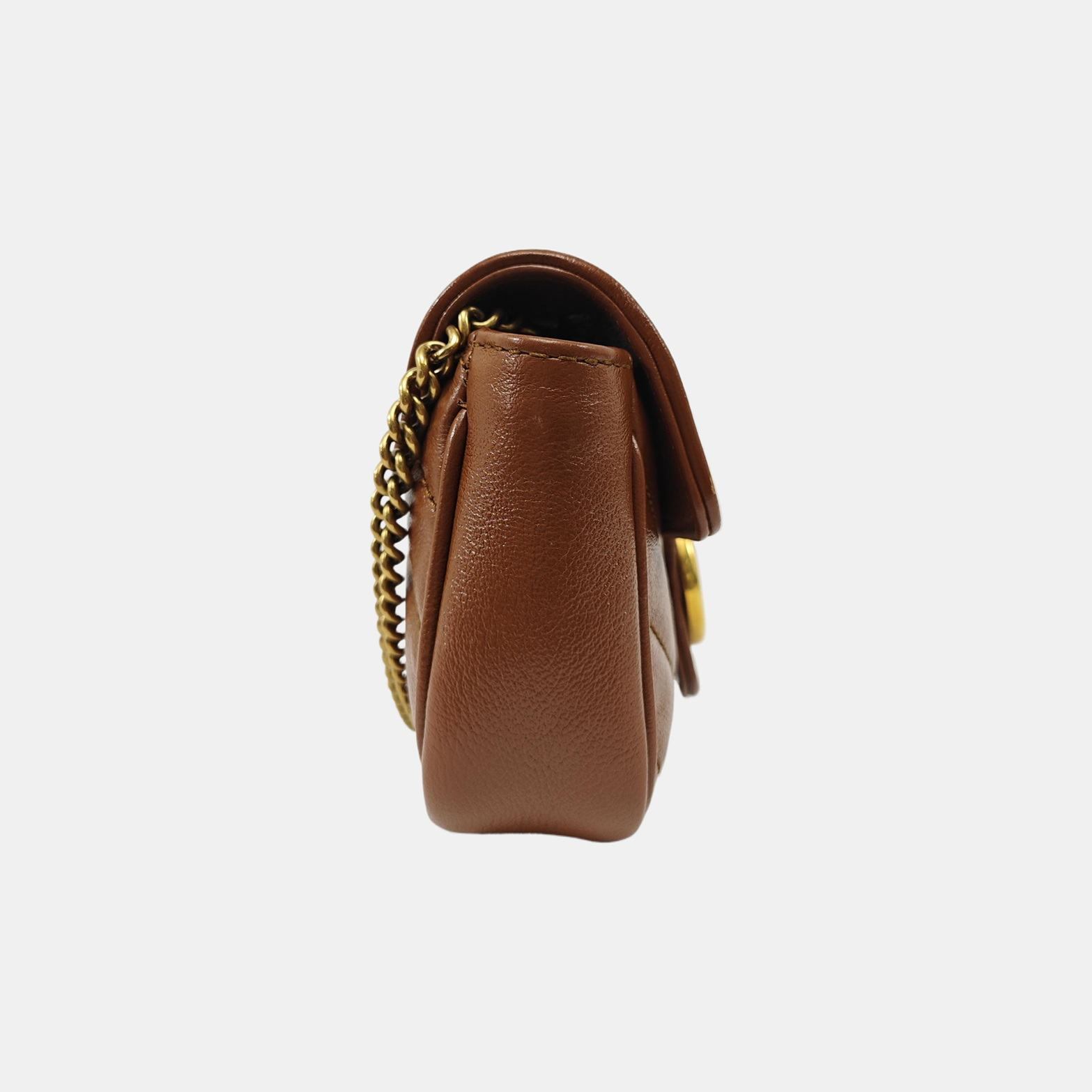 GG Marmont Mini Quilted Calfskin Brown