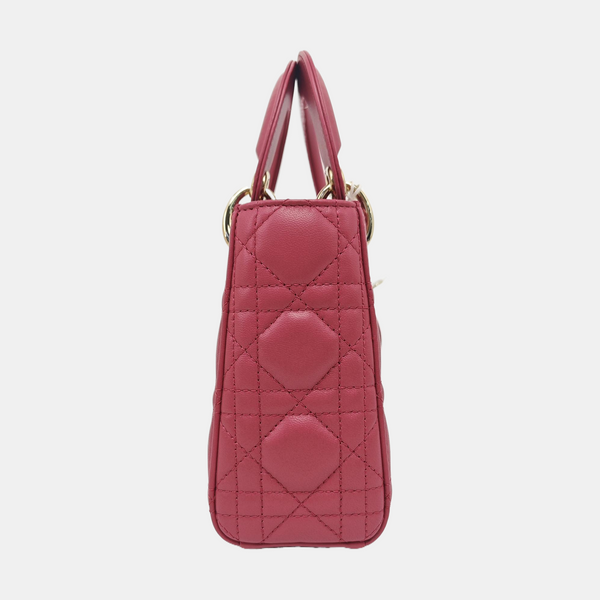Lady Dior Mini Cannage Lambskin Red