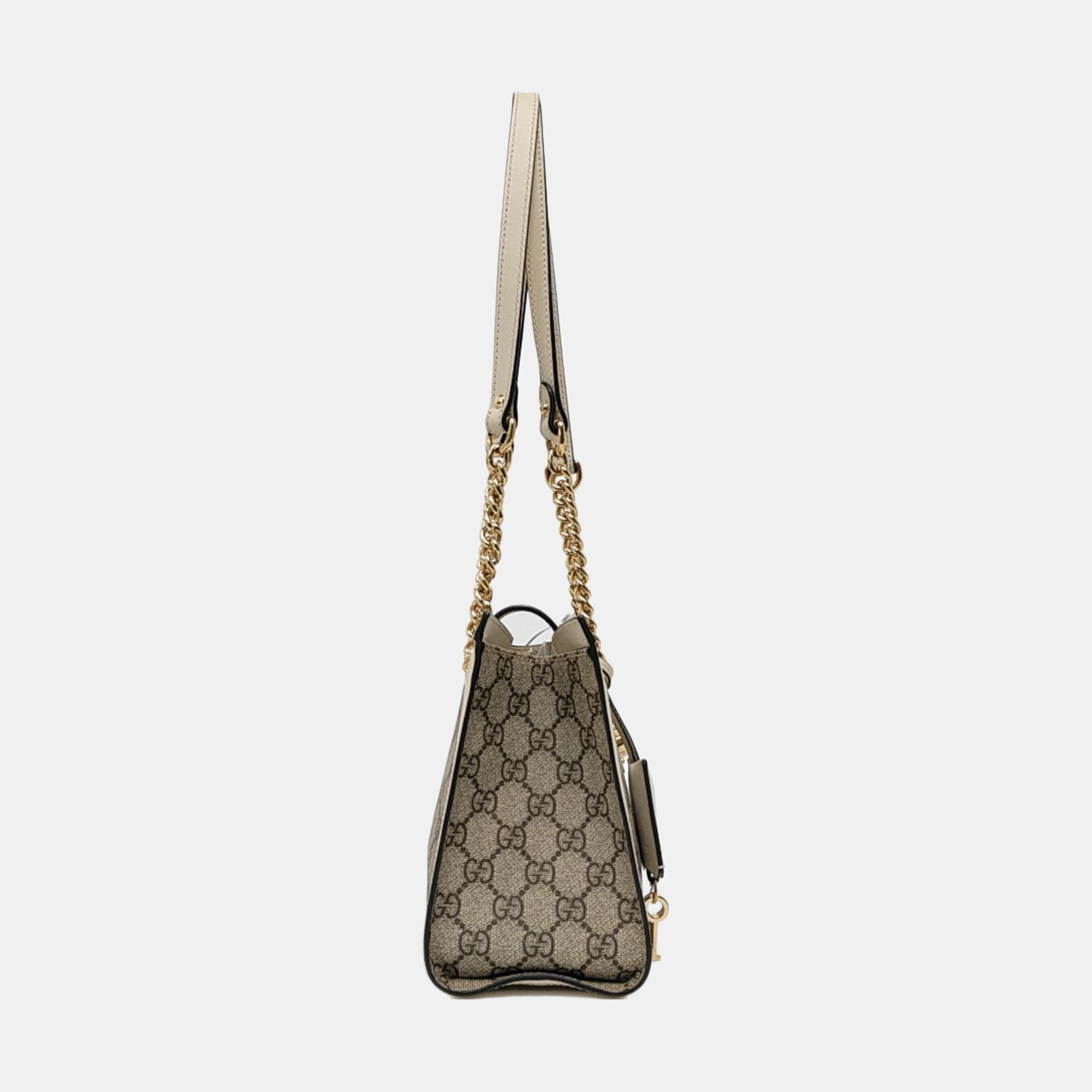 Padlock Small Monogram Coated Canvas Beige