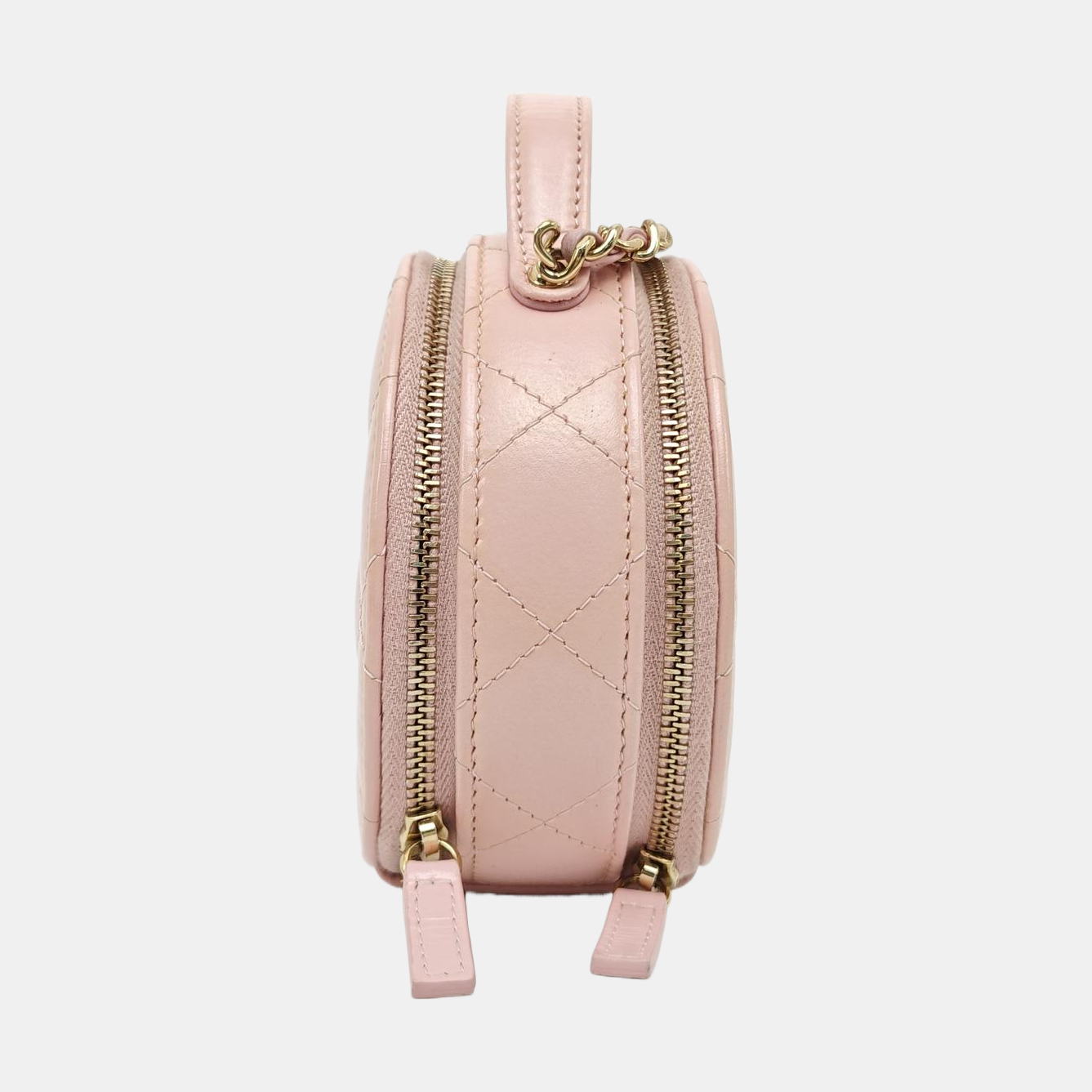 ROUND Quilted Lambskin Pink