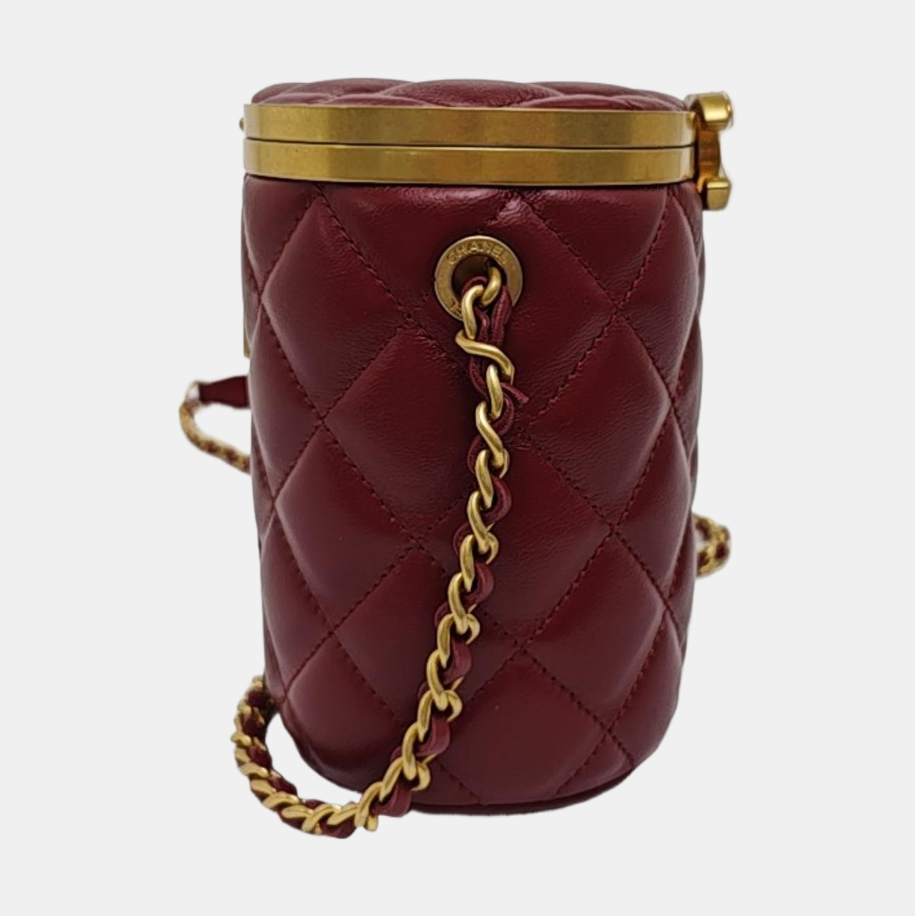 CROWN BOX VANITY Quilted Lambskin Red