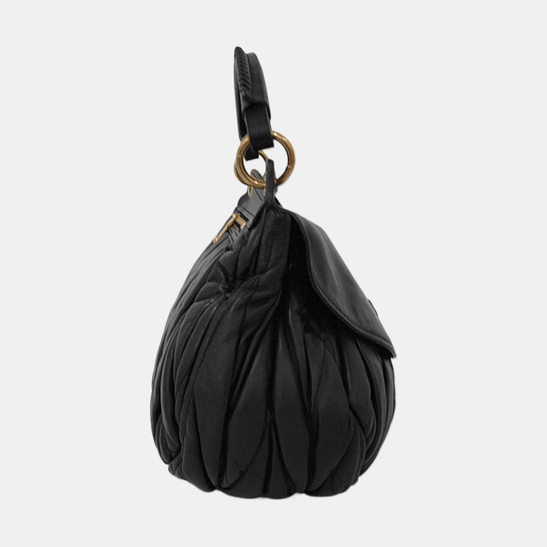 Miu Coffer Quilted Lambskin Black