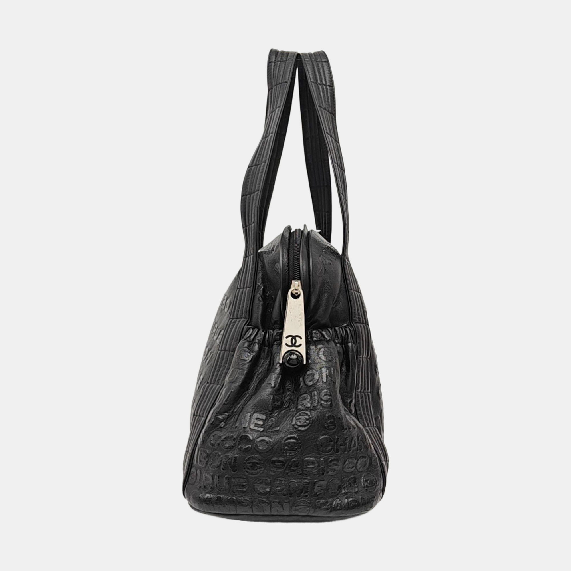Calfskin Top Handle Bag Black