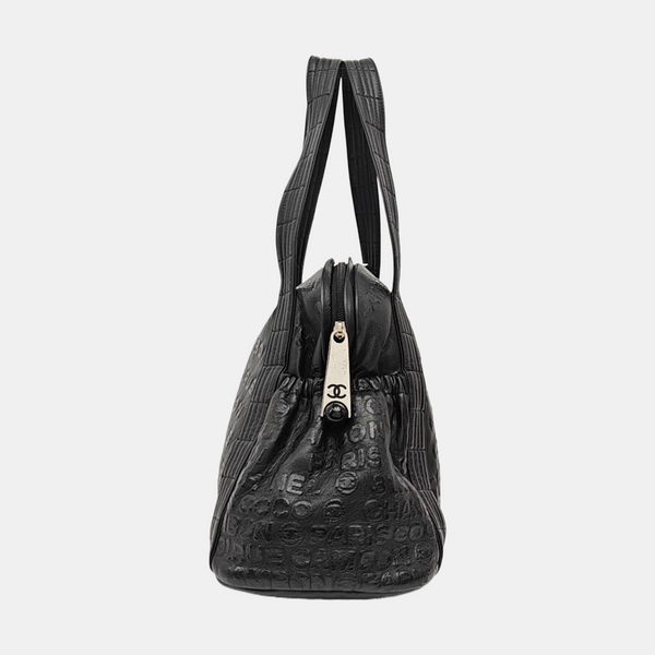 Calfskin Top Handle Bag Black