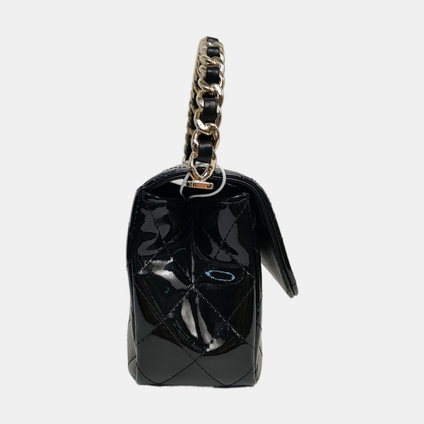 Quilted Patent Leather Black