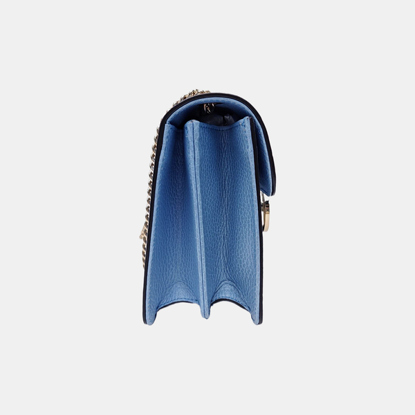 Interlocking G Small Calfskin Blue