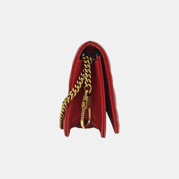 GG Marmont Super Mini Quilted Calfskin Red