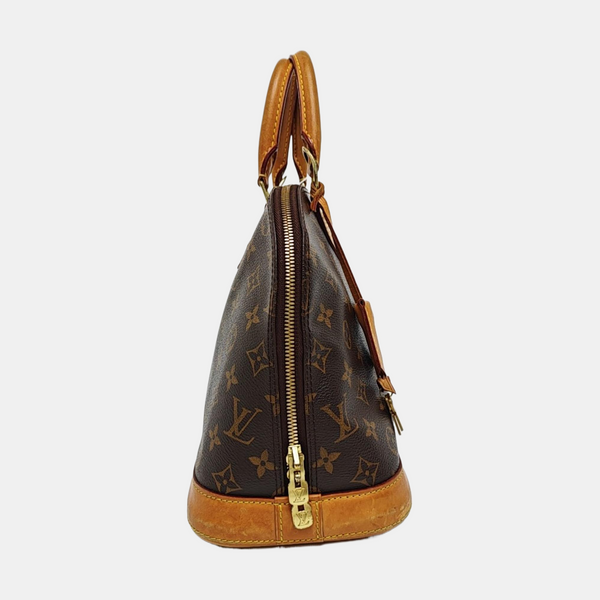 ALMA PM Monogram Coated Canvas Brown