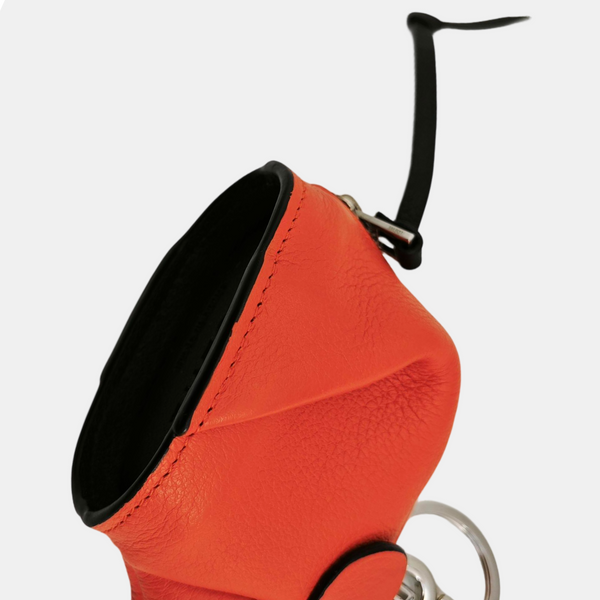 Leather Bag Charm Orange