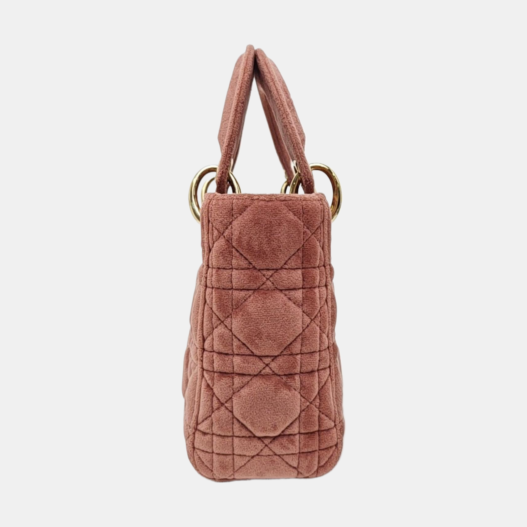 Lady Dior Mini Cannage Velvet Pink