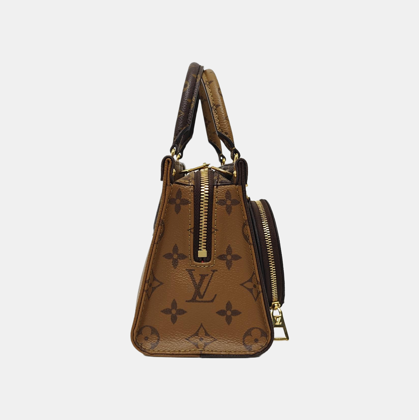 ONTHEGO EAST WEST PM Monogram Coated Canvas Brown
